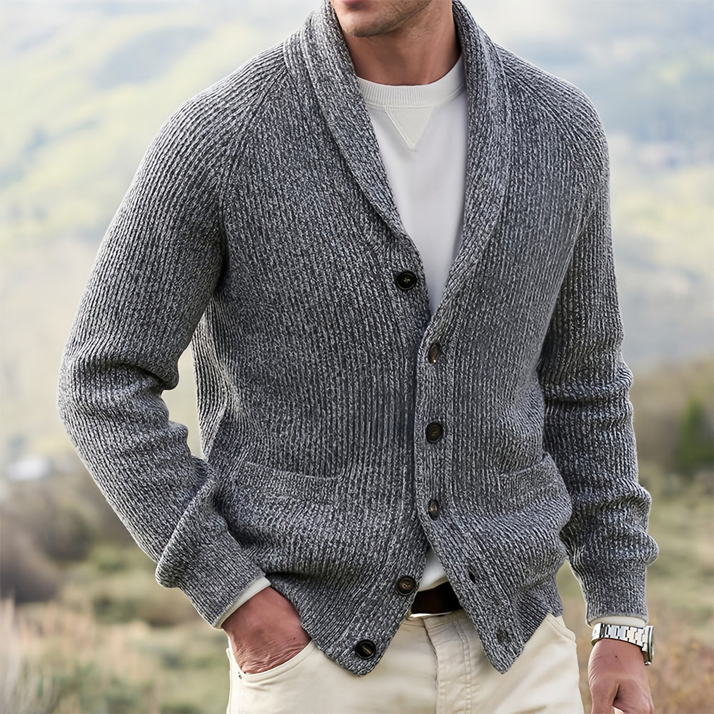 Nouvelle veste en tricot décontractée et chaude à revers pour hommes